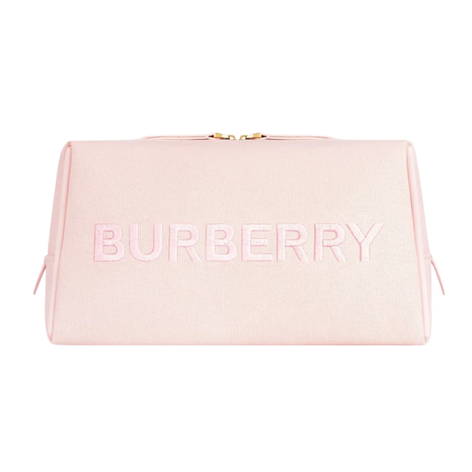 Burberry Embossed Logo Canvas Pouch – Pink