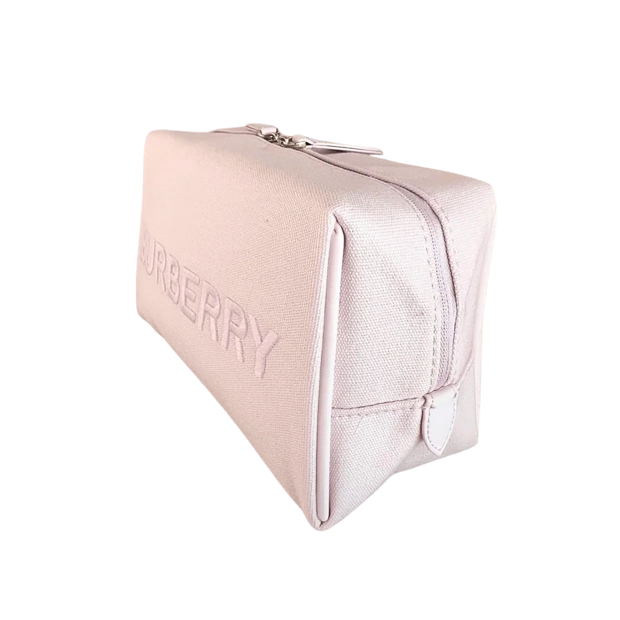 Burberry Embossed Logo Canvas Pouch – Pink